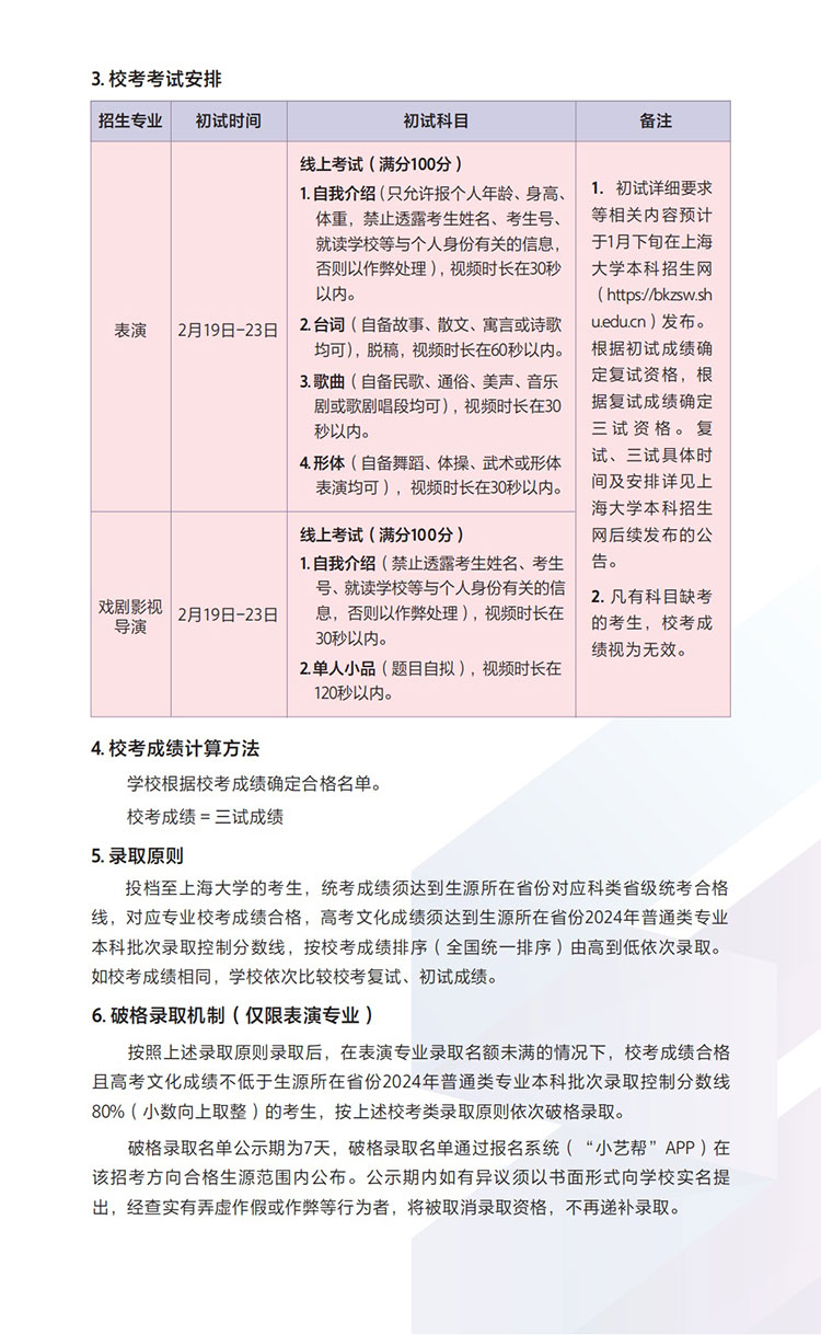 上海大学上海电影学院招生简章